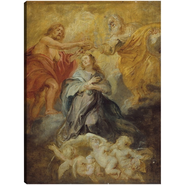 Cuadro Decorativo - La coronación de la Virgen (ca. 1632-1633) Jr Impresión en canvas, estrechado.