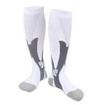 thumbnail image 2 of 1 Paire de Bas de compression de Sport pour jogging, Bas Mi-Mollet, Manche, Blanc G-TG, 2 of 8