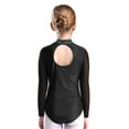 thumbnail image 2 of TTAO Kids Girls Mesh Long Sleeve Gymnastics Figure Skating Leotard Sparkly Rhinestone Ballet Dance Unitards Black 10, 2 of 5