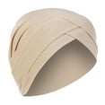 thumbnail image 2 of Femmes Solide Chapeau Indien Musulman Ruffle Cancer Chimio Bonnet Turban Wrap Écharpe, 2 of 2
