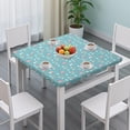 thumbnail image 3 of Blue Cartoon Unicorn Rainbow Cloud Pattern Square Fitted Tablecloth with Elastic Edge,Square Table Cover,Washable Elastic Table Cover for Home Kitchen Party Decor 36"x36", 3 of 6