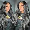 thumbnail image 6 of YSGFHGJW Wigs Human Hair,Long Roll Curly Hair Middle Score Wig Fashion Natural Wig High Temperature Wire 30in Long Wig For Women Daily Life,Black, 6 of 7