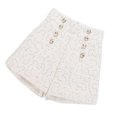 thumbnail image 2 of Pantalones cortos de pierna ancha con cierre de cremallera y cintura alta, decoración con botones delanteros, pantalones cortos con purpurina para mujer con bolsillos para fiesta diaria, 2 of 8