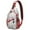 White Christmas Tree-1, variant on Sling Backpack,Red Christmas Tree Pattern Sling Bag with Water Bottle Holder,Waterproof Sling Bag for Men/Women with Headphone Jack for Hiking,Travel