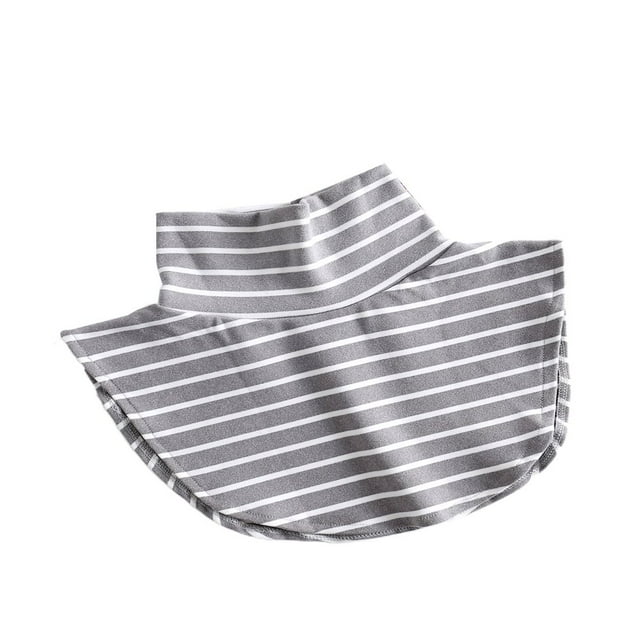 Hauts à Col Montant pour Femmes à Col Montant Détachable Rayé/uni, à Porter à l'Extérieur Ou en Chandail, Blanc, Taille Unique