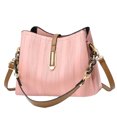 thumbnail image 1 of Bolso bandolera de gran capacidad de cuero artificial para mujer a juego de colores a la moda, 1 of 5