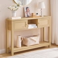 thumbnail image 6 of FASHENG Console Table, 47" Rattan-Like Entryway Table with Storage, Sofa Table Behind Couch for Living Room Entry Foyer Hallway, Natural NL34XG01, 6 of 9