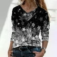 thumbnail image 2 of Pompotops T-shirt Décontracté à Manches Longues Imprimé Fleurs Printemps Automne Col en V pour Femmes Liquidation, 2 of 5