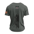 thumbnail image 4 of Hogleaql 250th Anniversary Tops, Men's Patriotic Short Sleeve Crew Neck American Flag Tops Trendy Independence Day Themed Loose Fit Pullover Tops Dark Gray 3XL, 4 of 4