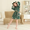 thumbnail image 3 of FORMRS Niños Bathrobe Unisex Hooded Robe Soft Plush Pajamas Sleepwear, Size 2-3T, Tiger and Peacock Pattern, 3 of 7