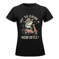 thumbnail image 5 of Off to Cause A Kerfuffle Women’s Cotton Short Sleeve T-Shirt HD Graphic Print Casual Crew Neck Tee 2XL, 5 of 7