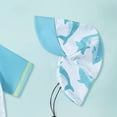 thumbnail image 4 of KPOPLK Toddler Baby Boy Rash Guard Swimsuit Shark Zip Up Long Sleeve Swimwear Tops Swim Shorts with Hat 3pcs Bathing Suit(Sky Blue,3-4 Years), 4 of 6