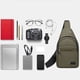thumbnail image 4 of Mochila bandolera para hombre y mujer, mochila de hombro, mochila de pecho con orificio para auriculares, ideal para senderismo, acampada, excursiones al aire libre, Oxfordcl, otras mochilas de sender, 4 of 6