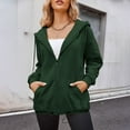 thumbnail image 2 of Spring Savings Clearance Lindreshi Womens Fall Fashion 2023 Zip up Hoodie Women Fall Sweatshirts for Women Zip Up Hoodies Sweatshirt Casual Drawstring Jacket with Pockets, 2 of 6