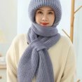 thumbnail image 3 of Guardurnaity Manténgase a la moda y abrigado con un gorro de punto de grano tejido único, bufanda, gorro de punto de invierno grueso de terciopelo Sombreros Amarillo arena, 3 of 6