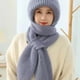 thumbnail image 3 of Guardurnaity Manténgase a la moda y abrigado con un gorro de punto de grano tejido único, bufanda, gorro de punto de invierno grueso de terciopelo Sombreros Amarillo arena, 3 of 6