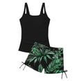 thumbnail image 4 of Girls Ruched Two Piece Swimsuit Set, Side Tie Boy Shorts Bathing Suit, Summer Pool Beachwear for Kids Vacation, 4 of 4