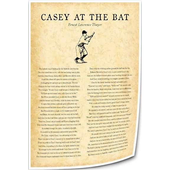 Casey At The Bat Poem Wall Art Poetry Prints Quotes Posters Art Deco Printed Canvas Living Room Modern Pictures for Bedroom