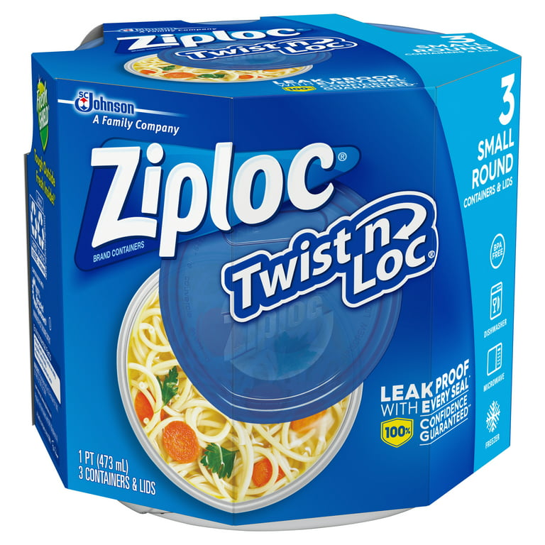Ziploc Twist 'n Loc 1 Pt. Clear Round Food Storage Container with