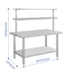 thumbnail image 3 of 30x24 pulgadas stainless steel commercial work mesa con overshelf y adjustable undershelf, heavy duty metal kitchen prep mesa para home, restaurant, garage, 3 of 7