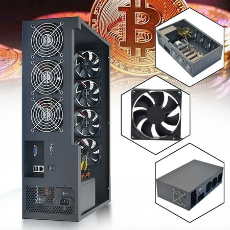 Server Case Pack (6 GPU Crypto Coin Open Air Mining Server Frame Rig Graphics Case with 7 Fans Optional Computer Mining Case Frame Server)