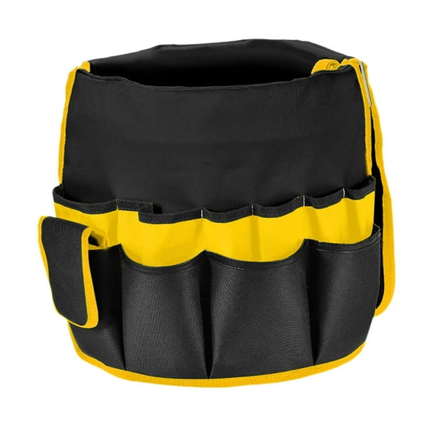 Bolsa para herramientas de jardinería de gran capacidad, impermeable, con múltiples bolsillos Negro Amarillo