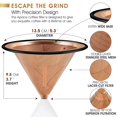 thumbnail image 3 of Compatible with Chemex, Hario V60 Pour Over Coffee Filters - Wide Metal Base Reusable Stainless Steel Coffee Dripper - Paperless Coffee Filter for Su, 3 of 7