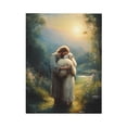 thumbnail image 2 of CozyNet Jesus Welcoming Lost Sheep Gentle Embrace Under Glowing Pastoral Landscape Wall Art Prints With Frame Canvas Perfect for Living Room & Bedroom, Ready to Hang, Wall Decor 16"x20", 2 of 10