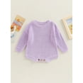 thumbnail image 2 of BemeyourBBs Baby Sweater Romper Long Sleeve Round Neck Solid Color Knit Bodysuit, 2 of 9