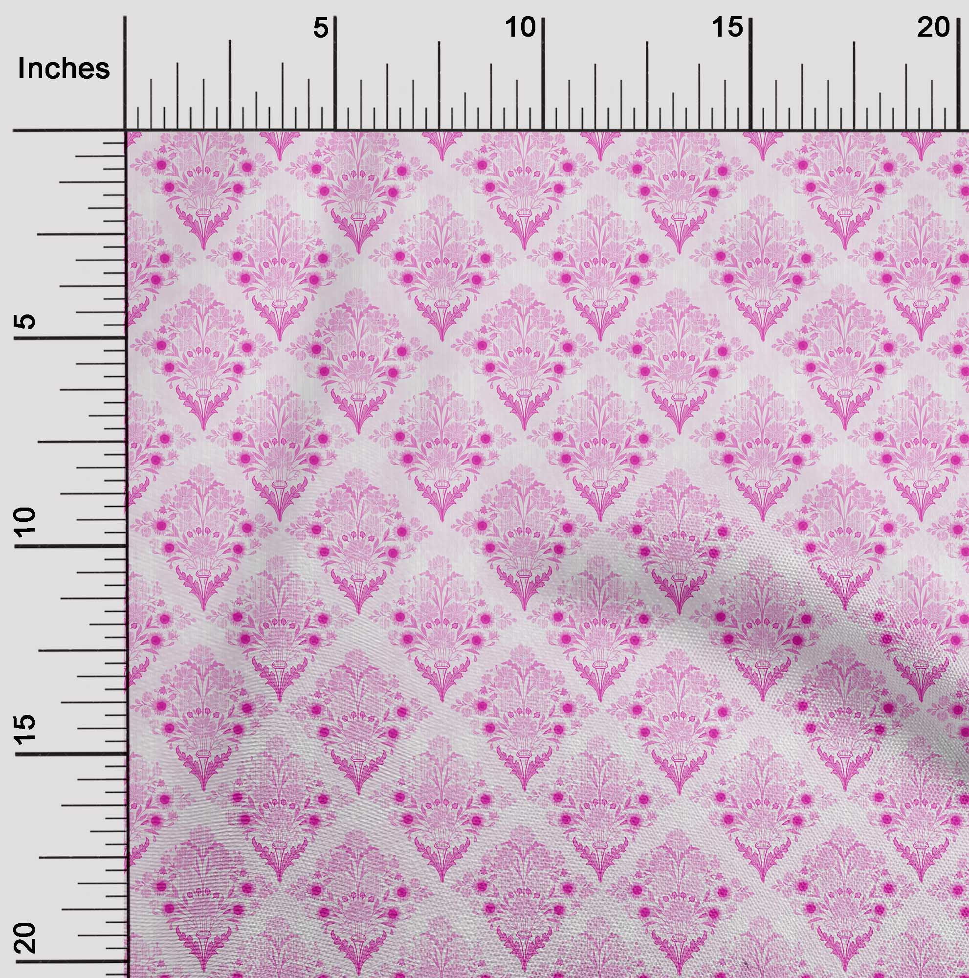 oneOone Cotton Cambric Fuschia Pink Fabric Asian Block Floral Diy Clothing Quilting Fabric Print Fabric By Yard 42 Inch Wide