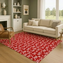 Addison Rugs Mayfield Premium Machine Washable Transitional Holiday Red Rectangle Rug, 10' x 14'