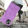 thumbnail image 2 of TECH CIRCLE Case for 2022 Apple iPhone 14 (6.1") - Removable Magnetic Silicone Back Cover Flip Leather Case (Purple), 2 of 7