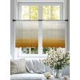 thumbnail image 4 of Burnt Orange Beige Ombre Sheer Curtains 45 Inch Length 2 Panels Set, Modern Abstract Art Texture Voile Window Treatment Rod Pocket Small Kitchen Curtains Drapes for Bedroom 52"x45"x2, 4 of 7