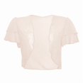 thumbnail image 5 of Garbnen Shrugs for Women Chiffon Open Front Cropped Short Sleeve Cardigans for Women Soft Lightweight Casual Sheer Shawls for Women Beige XXL, 5 of 8