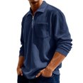 thumbnail image 4 of Men's Vintage Corduroy Long-Sleeve Top | Zip-Up Stand Collar Stylish Casual Shirt For Daily & Outing Wear, Size: S-5XL, 4 of 5