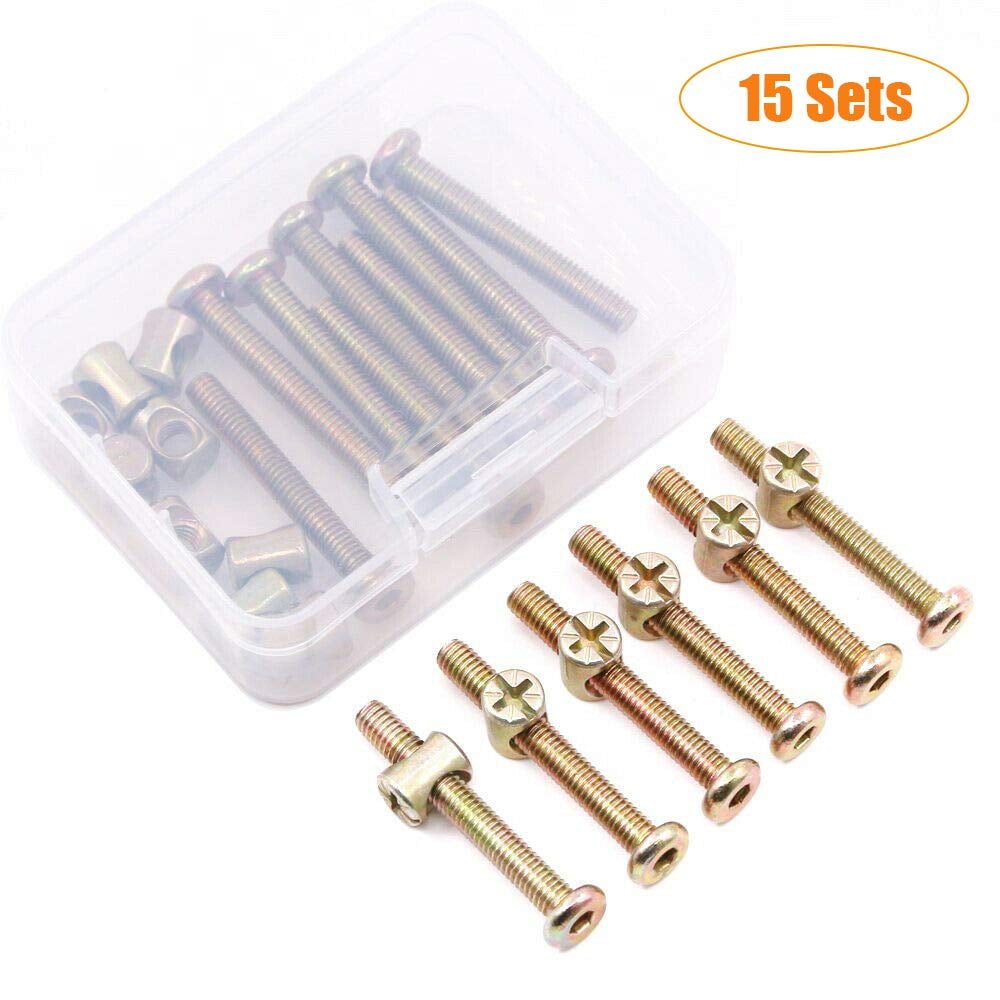 M6 Barrel Nuts Bolts 80MM Hex Socket Screw Zinc Plated Allen Head