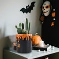 thumbnail image 3 of Décorations d'Halloween Extérieures, Pot de Fleurs en Résine Simulée - Décoration Extérieure avec Citrouille et Accessoires Squelettes, 3 of 6