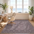 thumbnail image 3 of Design&I 3'x5' Ultra Soft Throw Mat, Purple Grey Interlocking Motif Contemporary Abstract Geometric None Fluffy Washable Easy Care Indoor rug for Bedside Hallway, 3 of 7