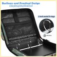 thumbnail image 4 of Zipper Binder with Shoulder Strap 2 inch 3 Ring Waterproof File Folder Organizer Bag 500 Sheet Cow Skull and Moon Pattern, 4 of 8