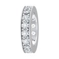 thumbnail image 4 of ARAIYA FINE JEWELRY 10K White Gold Round Shape Lab Grown Diamond Prong-Set Etneity Band Ring Size 6 (4 cttw, D-F Color, VS Clarity), 4 of 6