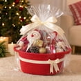 thumbnail image 4 of Dalxymotic Christmas Gift Basket, Cotton Rope Woven Storage Basket with Bow, Holiday Gift Giving Container, Christmas Decorations Indoor Outdoor for Home, Tabletop, Mantel, Shelf, 4 of 7