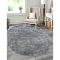 thumbnail image 2 of Unique Loom Portland Collection Area Rug - Woodburn (5' 3" x 8' Oval Gray/Ivory), 2 of 11