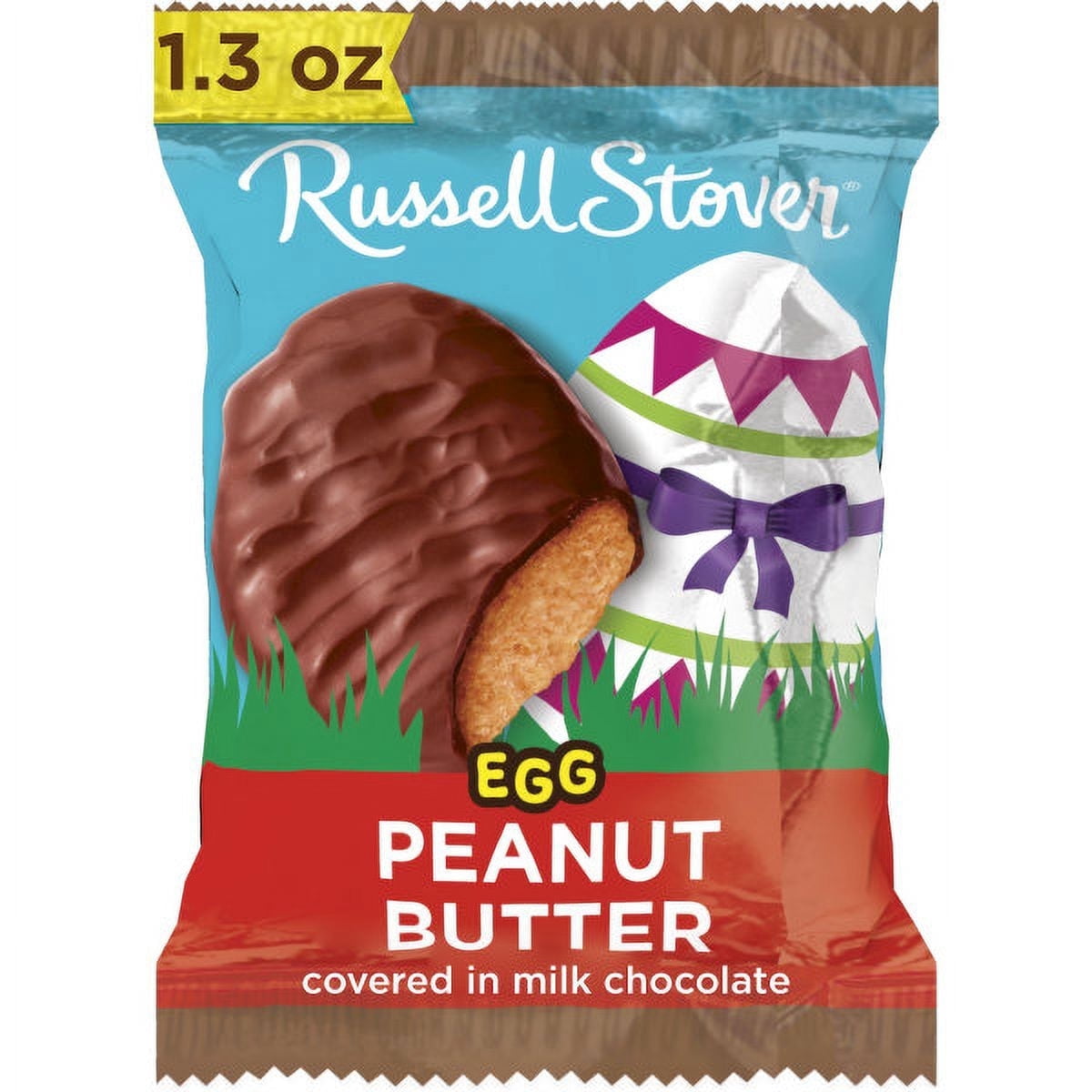 RUSSELL STOVER Easter Peanut Butter Milk Chocolate Easter Egg, 1.3 oz. (Pack of 18)