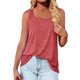 thumbnail image 1 of Playeras,Blusas y Tops,Ropa para Mujer Mujeres Tank Top Mujeres verano sin mangas cuello cuadrado Color sólido chaleco camiseta tirantes Top (Pink, L), 1 of 6