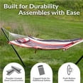thumbnail image 3 of Sunnydaze 2-Person Polyester Rope Spreader Bar Hammock with Stand, 275 lb Capacity - Modern Lines, 3 of 12