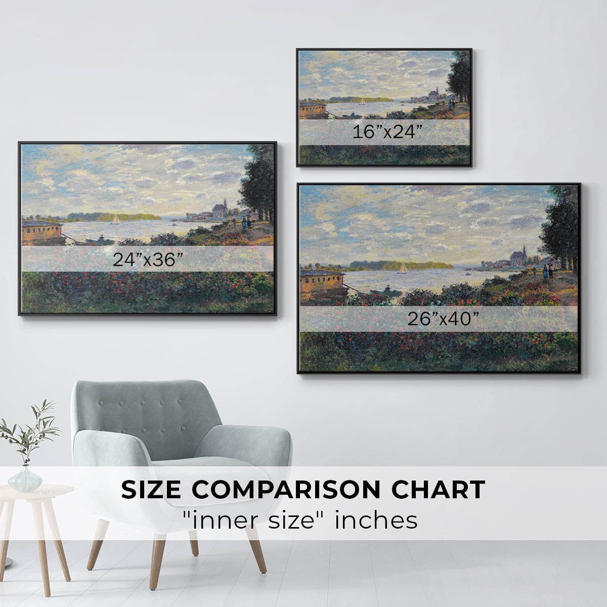 Vintage Landscape-CII By Wexford Home Framed in Black Wood Gallery Wrapped Canvas 17 in. x 25 in.