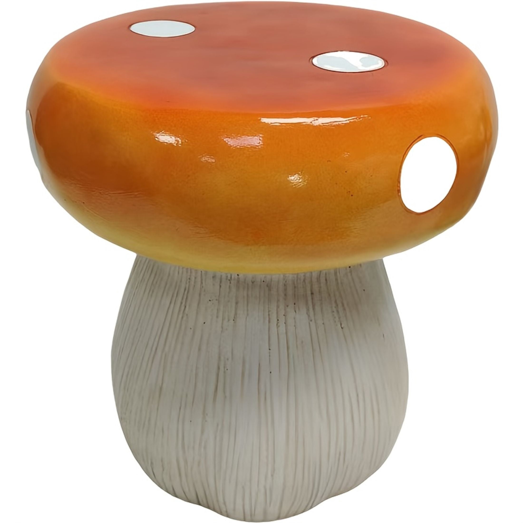 Noble House Art Mushroom Stool, Cute Fairy Decorative Statue, Outdoor Creative Figurine Seat for Patio, Garden, Orange