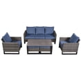 thumbnail image 3 of PARKWELL 6 Pieces Outdoor Sectional Sofa Furniture Sets - Wicker Rattan Conversation Dining Furniture Set with Cushions - Blue, 3 of 12