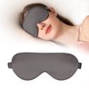 THXSILK 22 Momme Silk Sleep Eye Mask, Lightweight & Comfortable, Super Soft Eye Mask for Sleeping, Naps, Night Blindfold Eyeshade, Gray