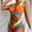 Orange, variant on BONIXOOM Womens Swimsuits Tankini None Solid Bikinis Bikini Summer Swimwears on Clearance Blue Size 6